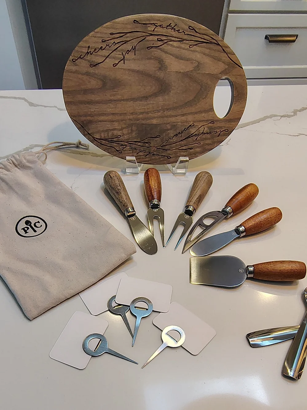 Pampered Chef Wood Charcuterie & Cheese Board Accessories